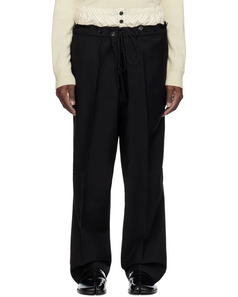 Maison Margiela Black Layered Trousers 900