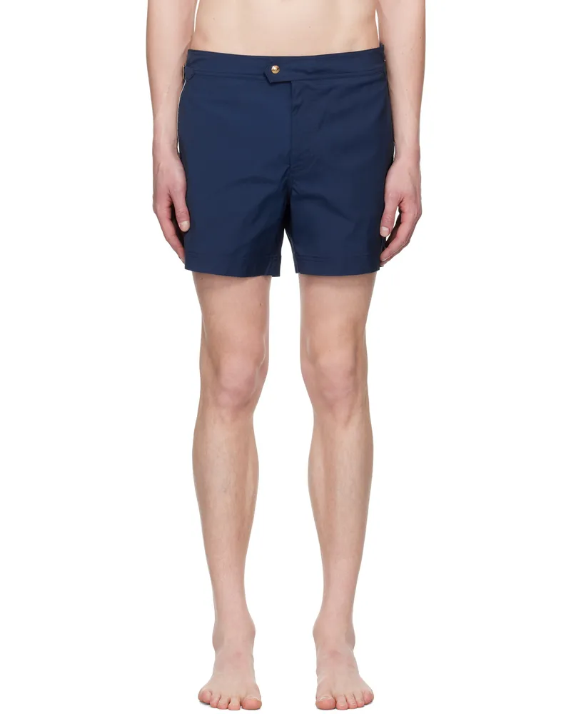 Tom Ford Navy Poplin Swim Shorts Dark