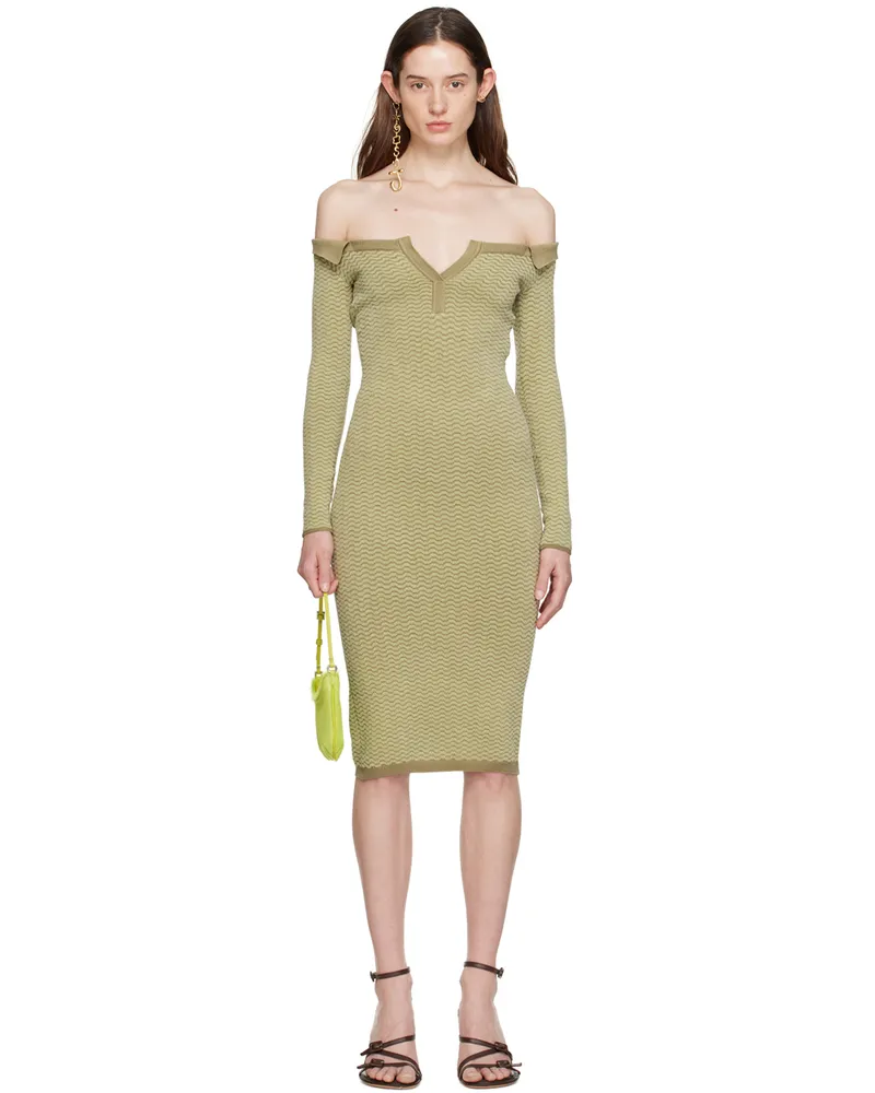 Jacquemus Green 'La Robe Maille Pampero' Midi Dress 050