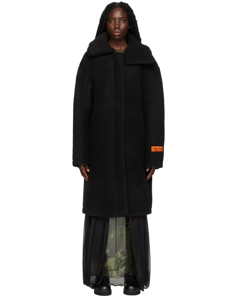 Heron Preston Black Long Coat Black