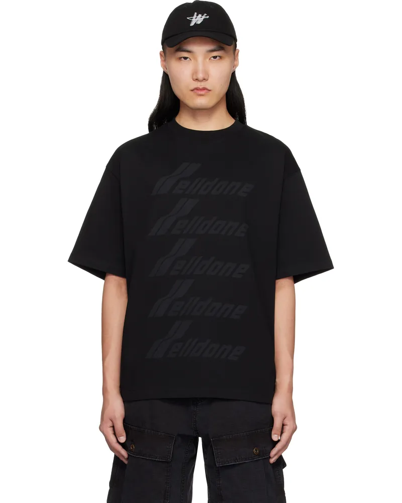 WE 11 DONE Black Front Logo T-shirt Black