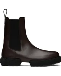 Dries van Noten Brown Platform Chelsea Boots D.brown