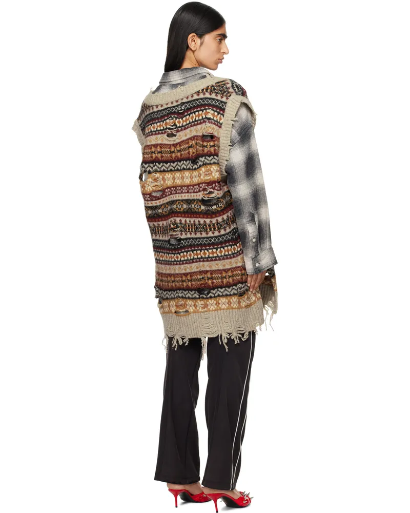 Doublet Beige Oversized Fair-Isle Knit Vest Bekleidung
