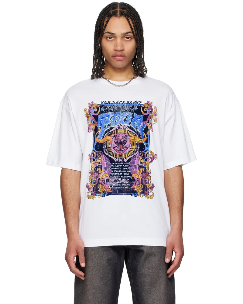 Versace Jeans White Logo Tour T-shirt E003-white