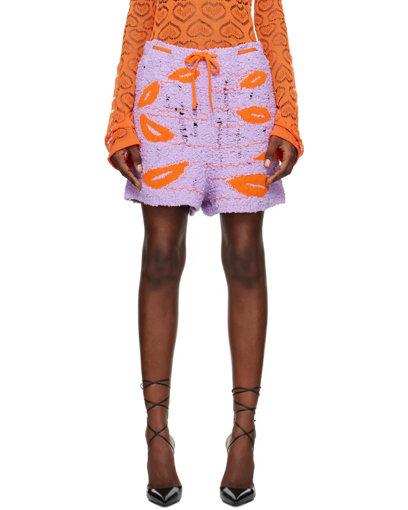 Marco Rambaldi Purple Intarsia Shorts 03