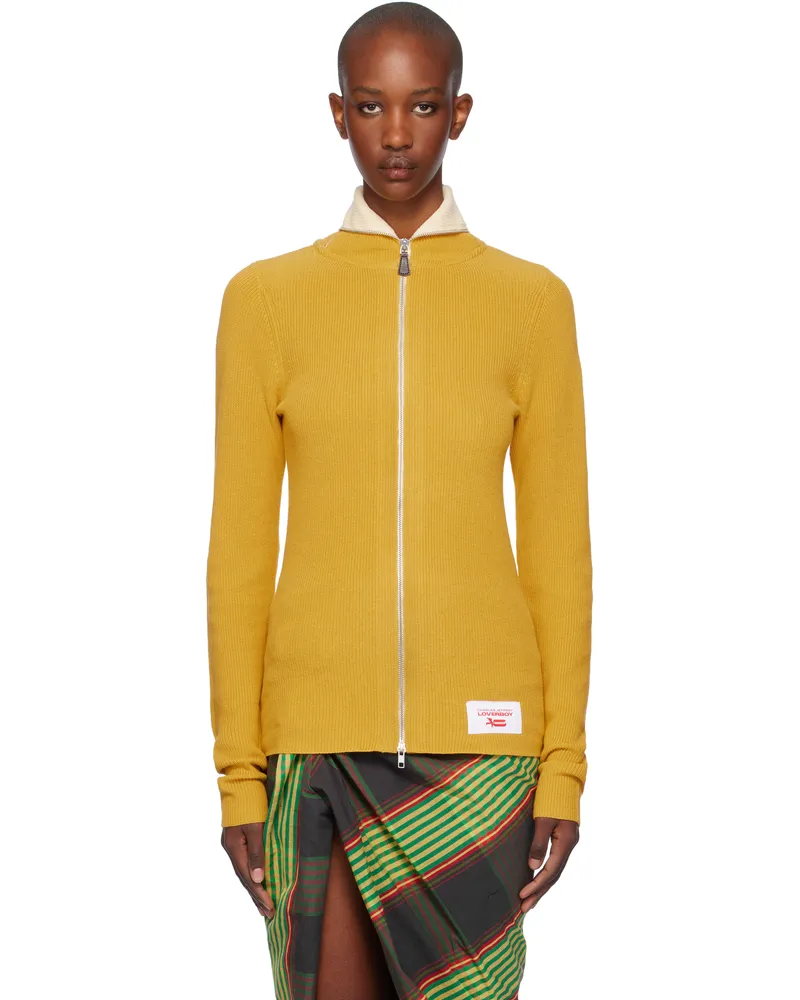 Charles Jeffrey Loverboy Yellow Banana Zip Sweater Yellow