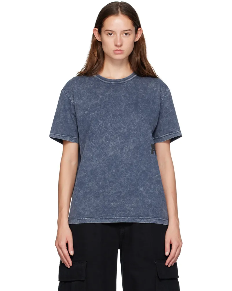 Alexander Wang Navy Puff Logo T-shirt Acid