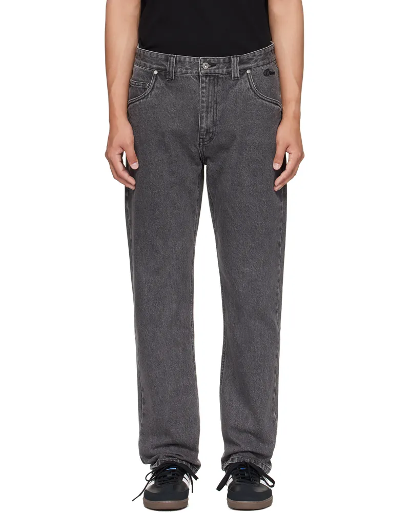 Dime Black Straight Jeans Faded