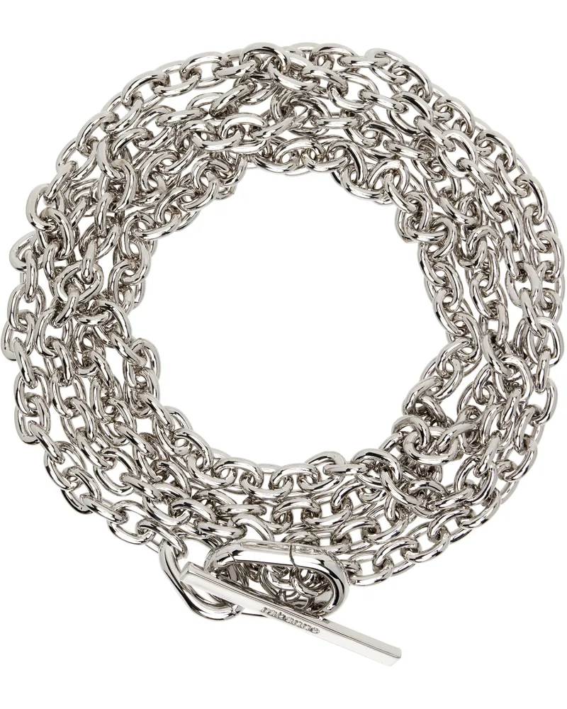 Paco Rabanne Silver Double XL Link Pendant Necklace P040