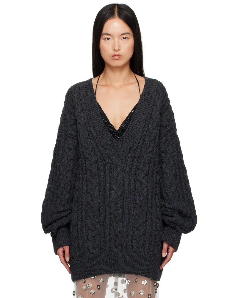 Cecilie Bahnsen Gray Alia Sweater Charcoal