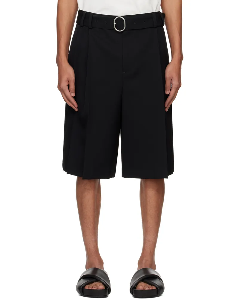 Jil Sander Black Belted Shorts 001