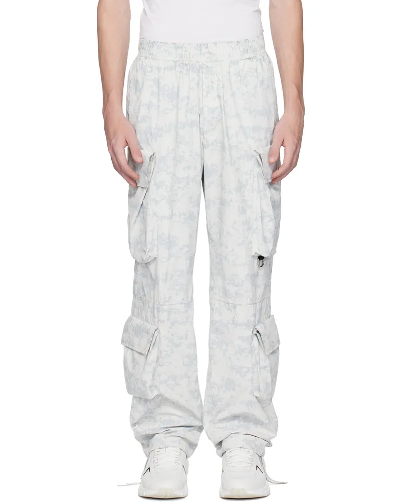 Givenchy White & Gray Printed Cargo Pants 255-beige