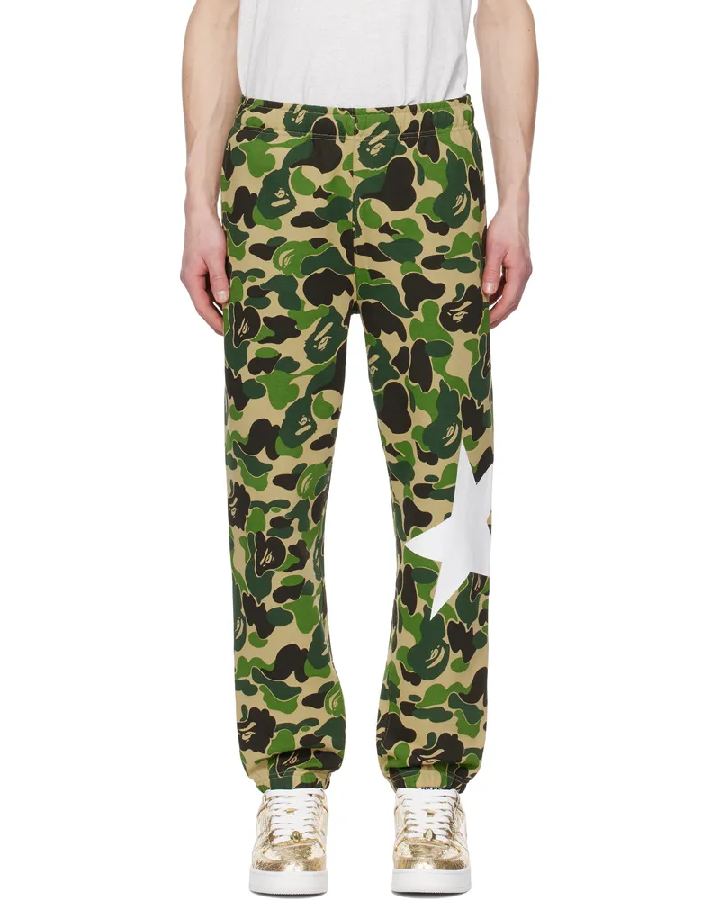 BAPE Green ABC Camo Sweatpants Green