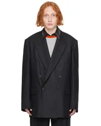 Dries van Noten Gray Oversized Blazer Anthracite