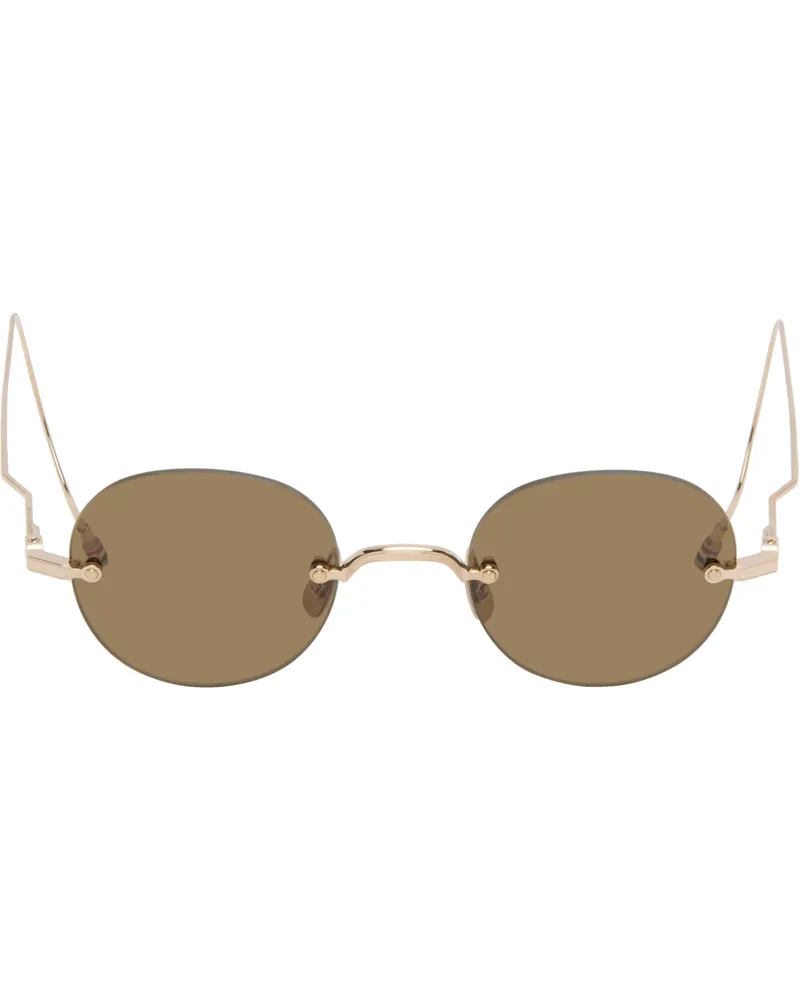 Thom Browne Gold Titanium Rimless Round Sunglasses 711