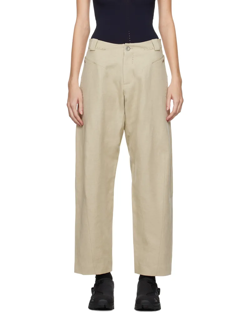 Hyein Seo Beige Bent Trousers Beige