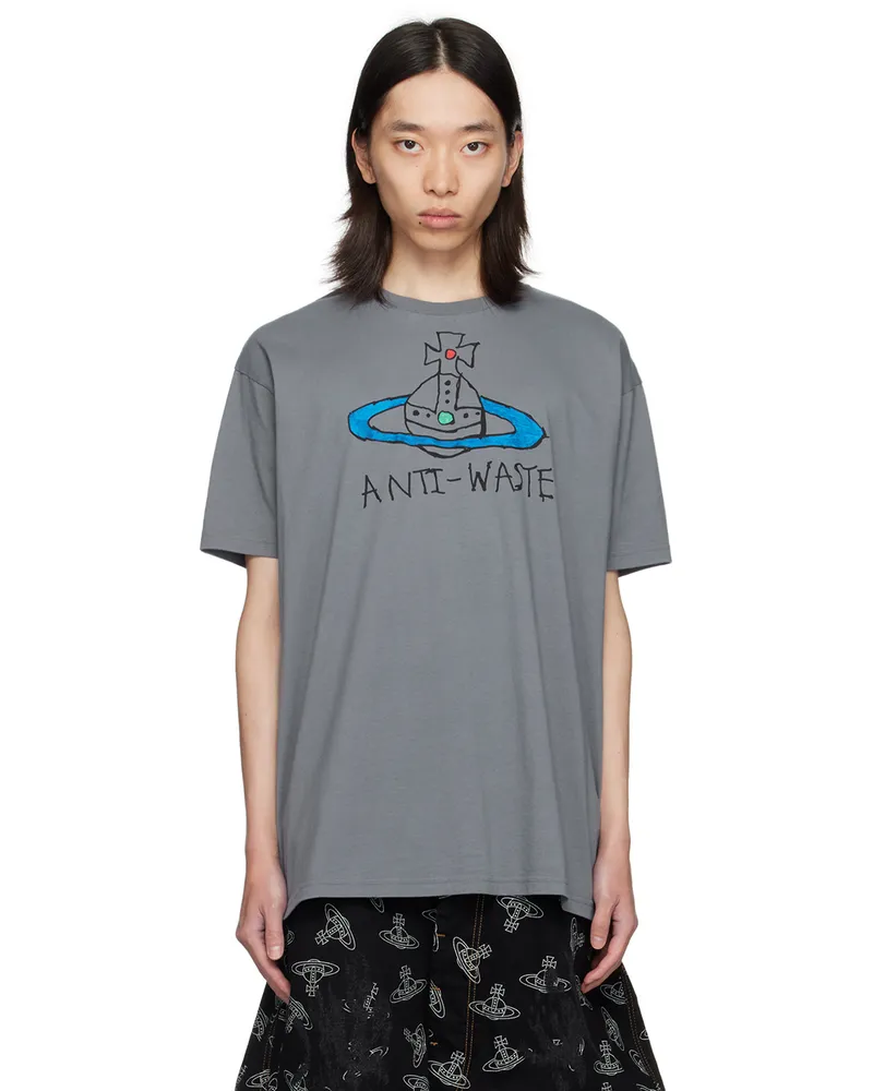 Vivienne Westwood Gray 'Anti-Waste' T-Shirt Aw24-grey