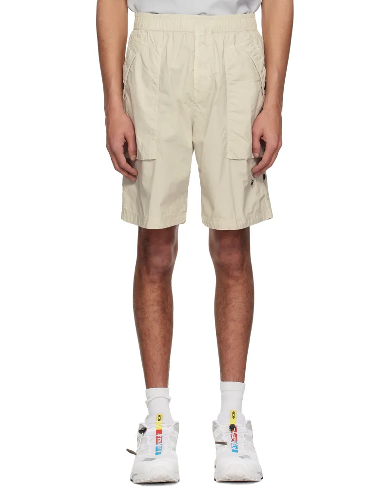 Stone Island Beige Stretch Cotton Tela Paracadute Shorts V0095