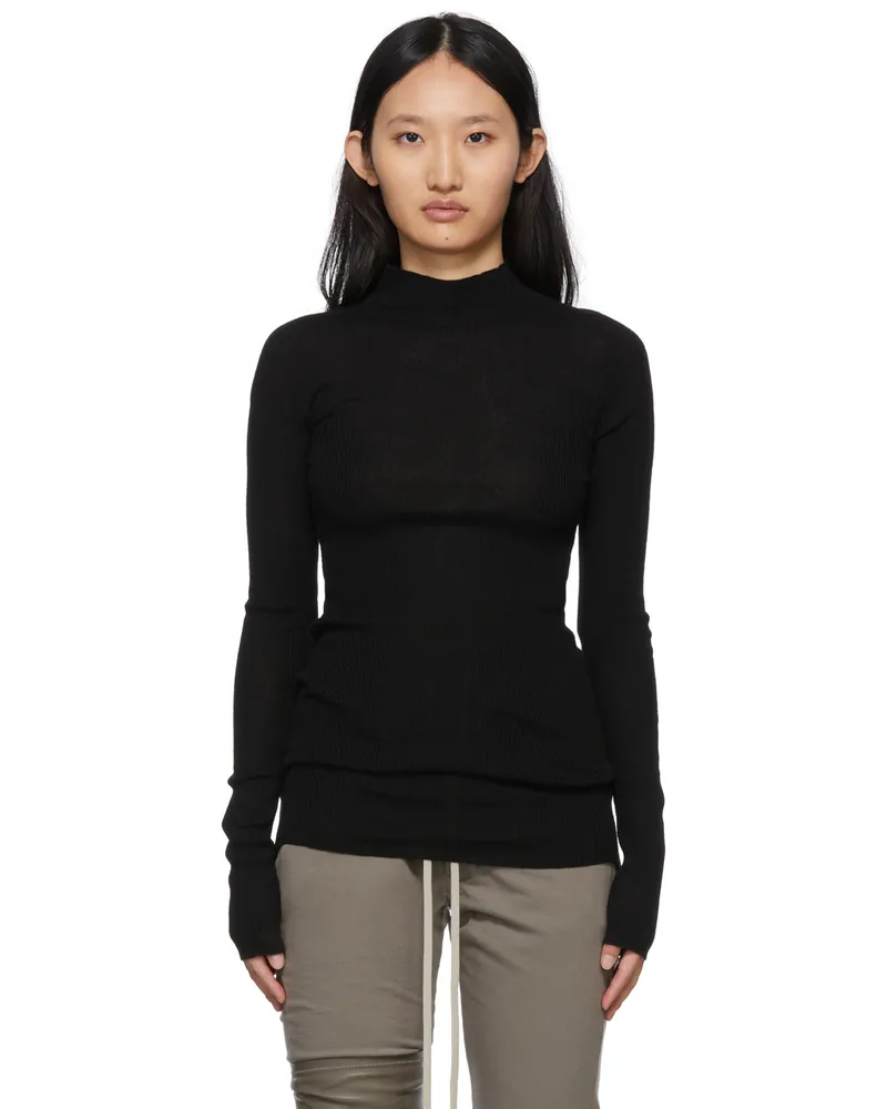 Rick Owens Black Rib Knit T-Shirt 09