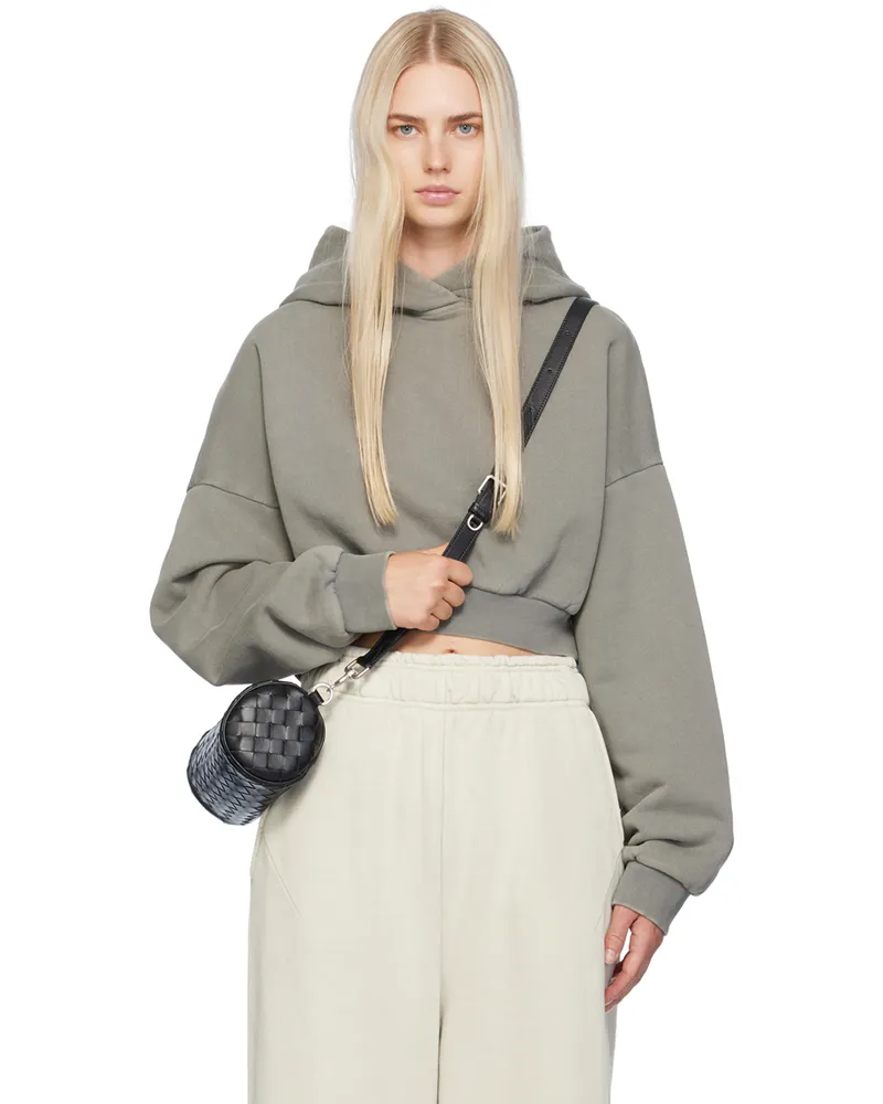 Entire Studios Gray Cropped Heavy Hoodie Rhino