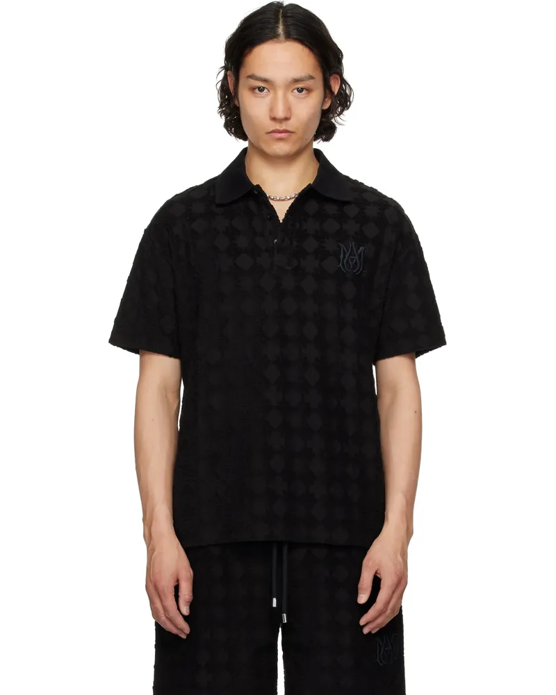 Amiri Black MA Quad Toweling Polo Black