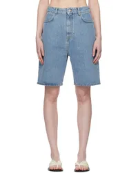 Loulou Studio Blue Isu Denim Shorts Washed