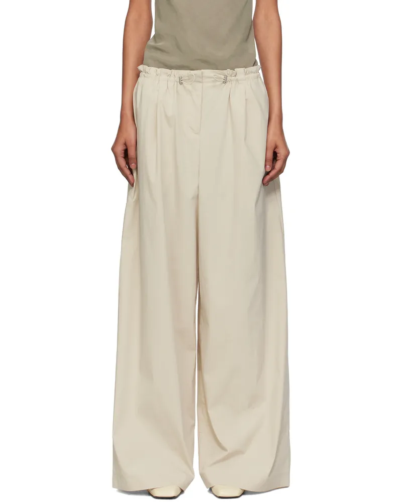 St. Agni Beige Petit Paperbag Waist Trousers Creme
