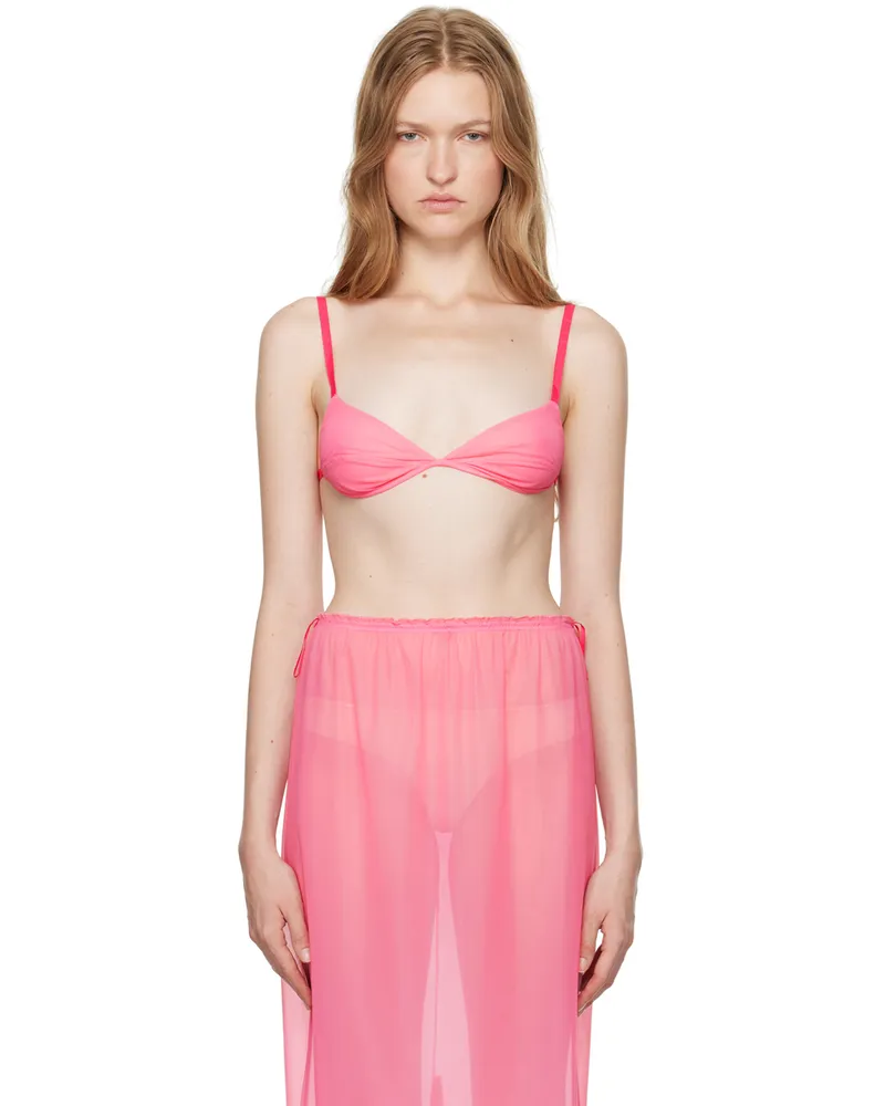 Carven Pink Sheer Bra Bubblegum