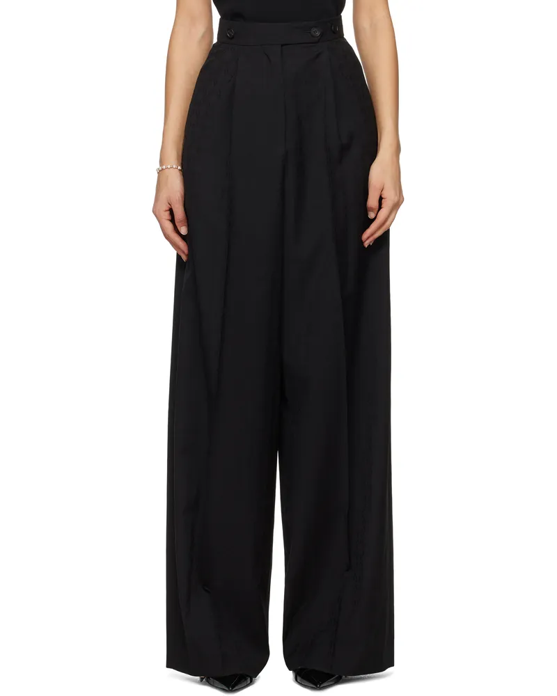Givenchy Black Jacquard Trousers 001-black