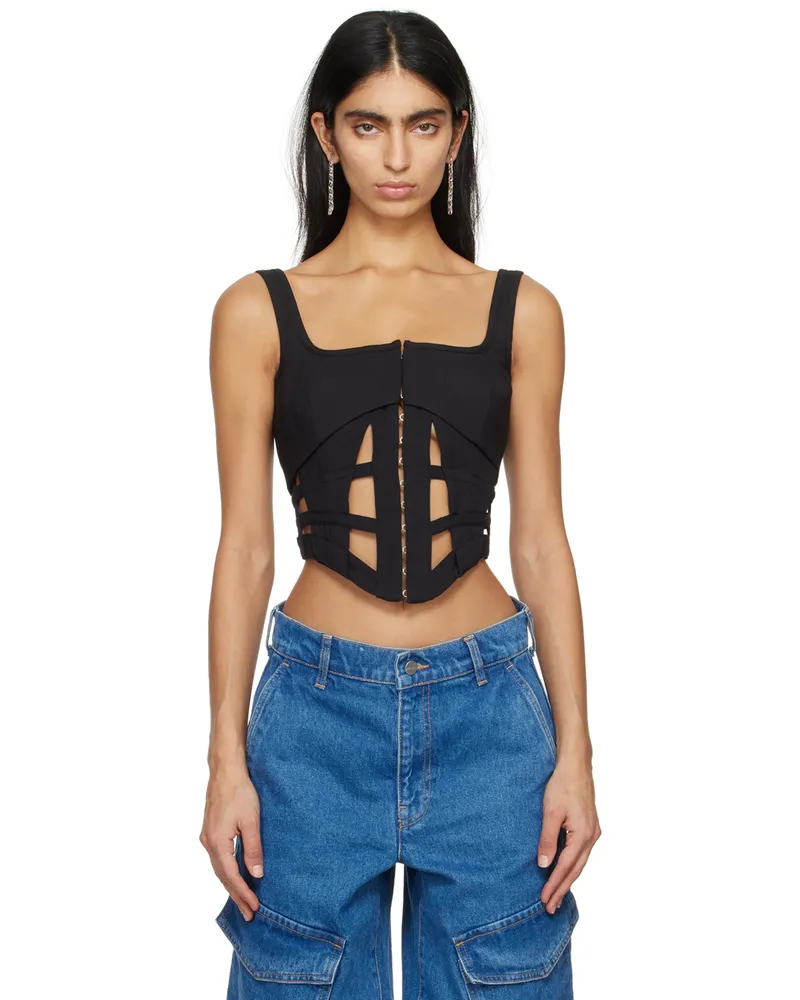 Dion Lee Black Cage Tank Top Black