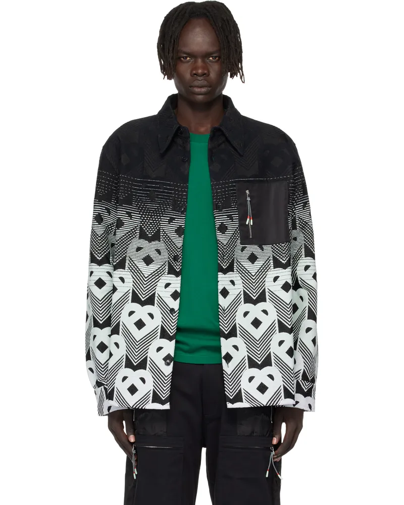 Casablanca Paris Black & Green Gradient Monogram Jacket Gradient