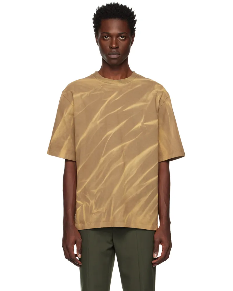 Dion Lee Khaki Crinkled Sunfade T-Shirt Khaki