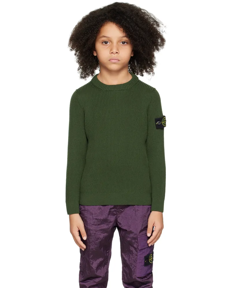Stone Island Kids Green Crewneck Sweater V0058