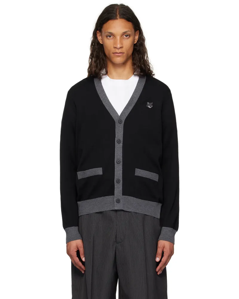 Kitsuné Black Bold Fox Head Cardigan P199