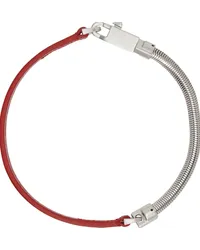 Rick Owens Red & Silver Snakechain Choker Cardinal