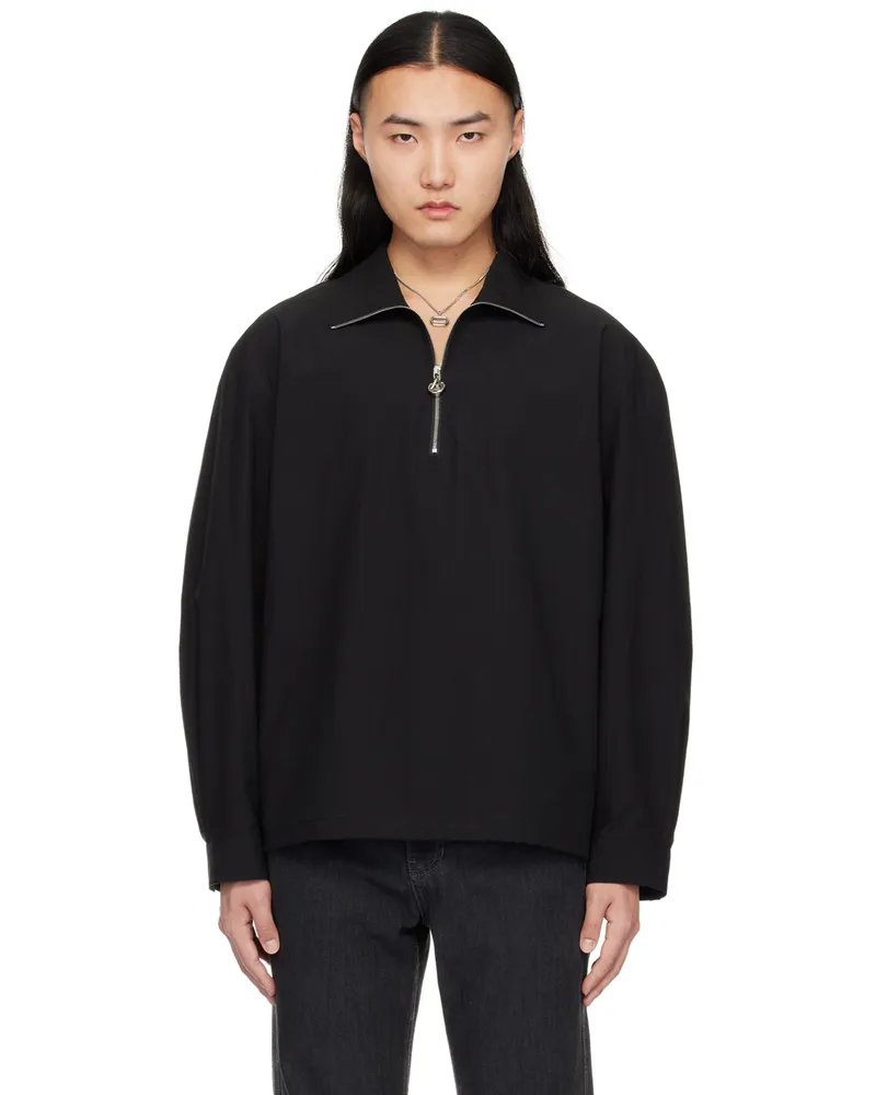 SOLID HOMME Black High Neck Polo 514b