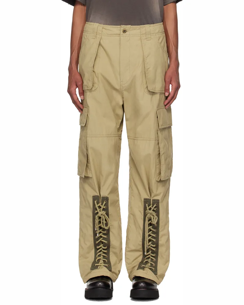WE 11 DONE Khaki Military Cargo Pants Khaki