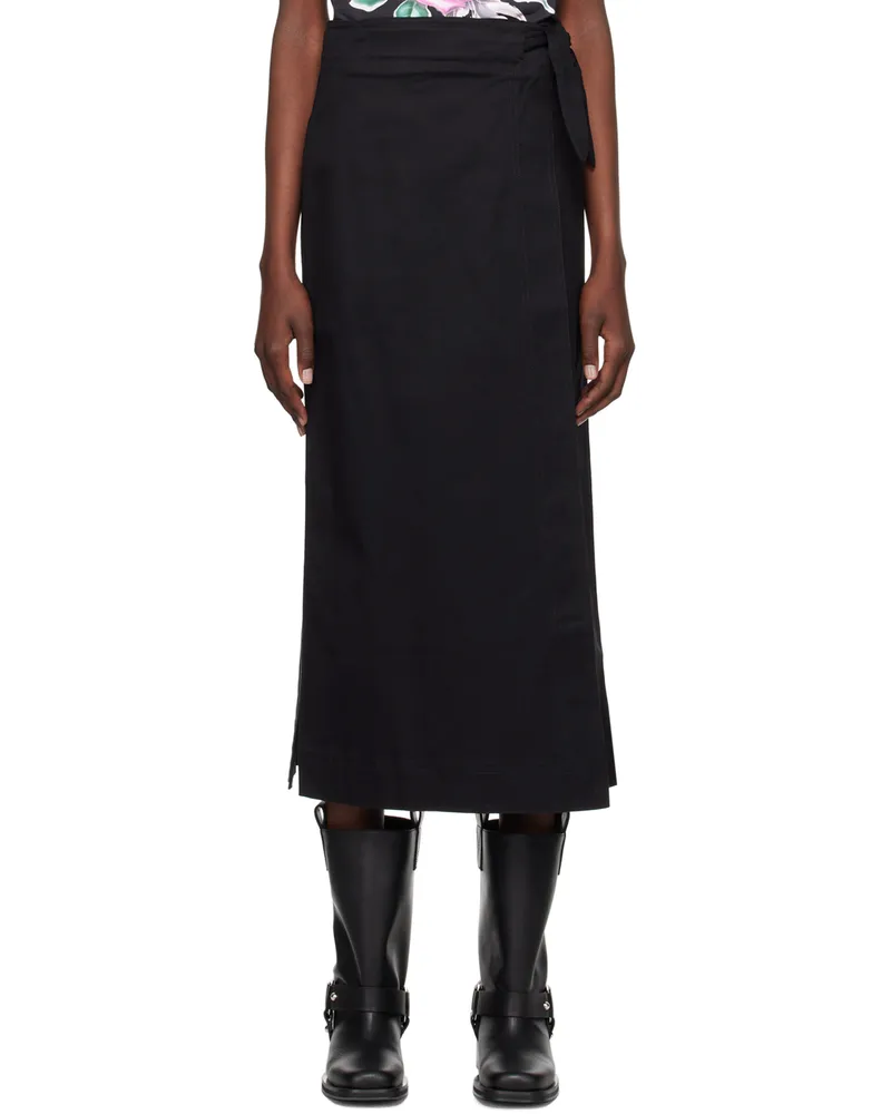 Ganni Black Canvas Maxi Skirt 099