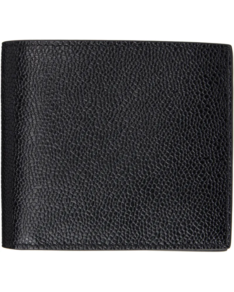 Thom Browne Black Pebble Grain Bifold Wallet 001