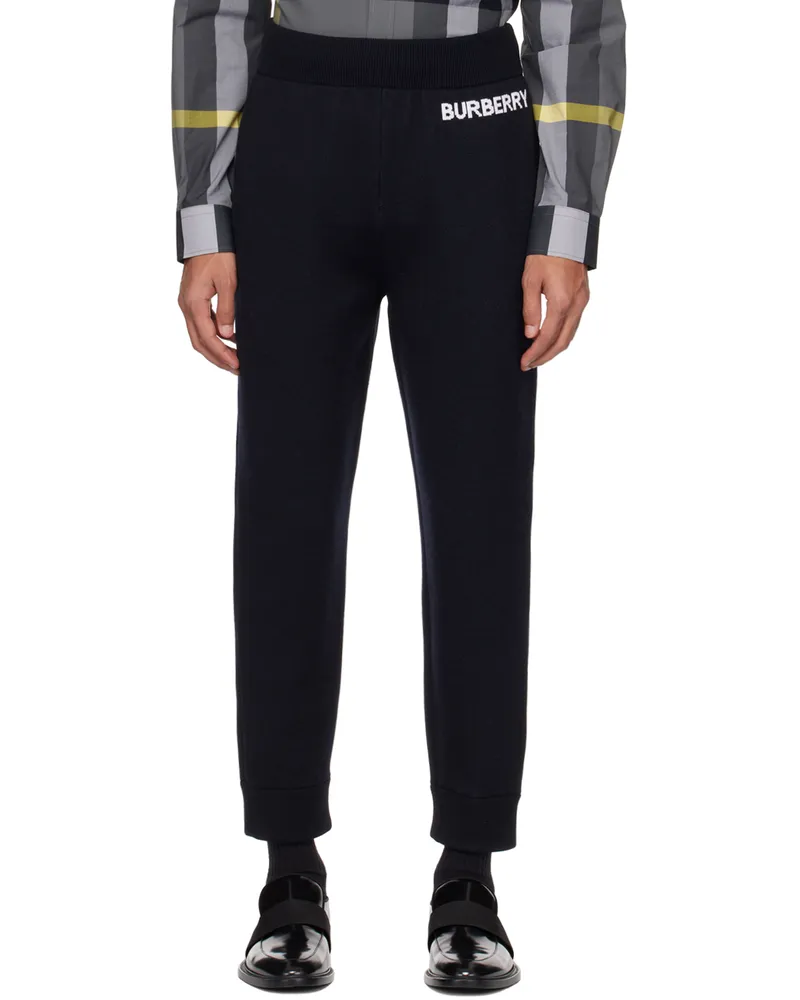 Burberry Navy Jacquard Trousers Coal