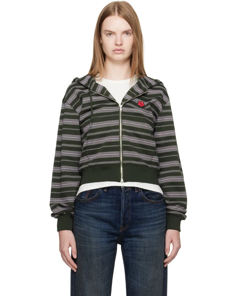 Kenzo Green Kenzo Paris 'Boke Flower' Striped Hoodie 51