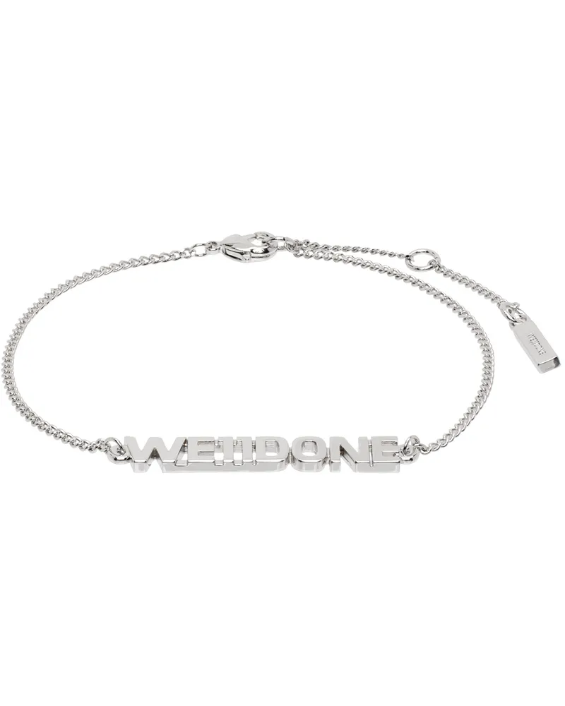 WE 11 DONE Silver Lettering Bracelet Silver