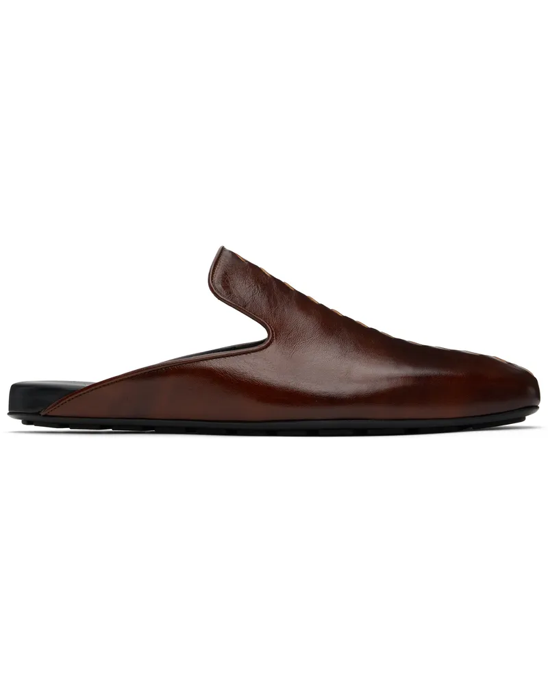 Bottega Veneta Brown Roma Slippers 3369