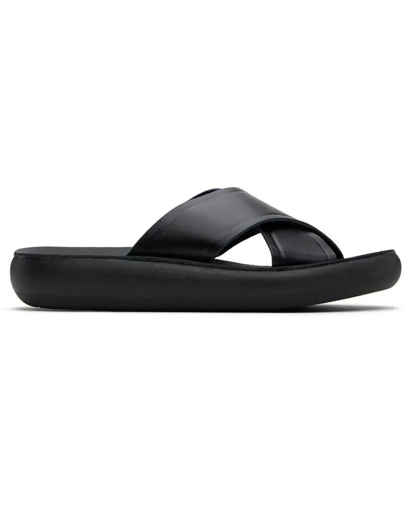 Ancient Greek Sandals Black Thais Comfort Sandals Black