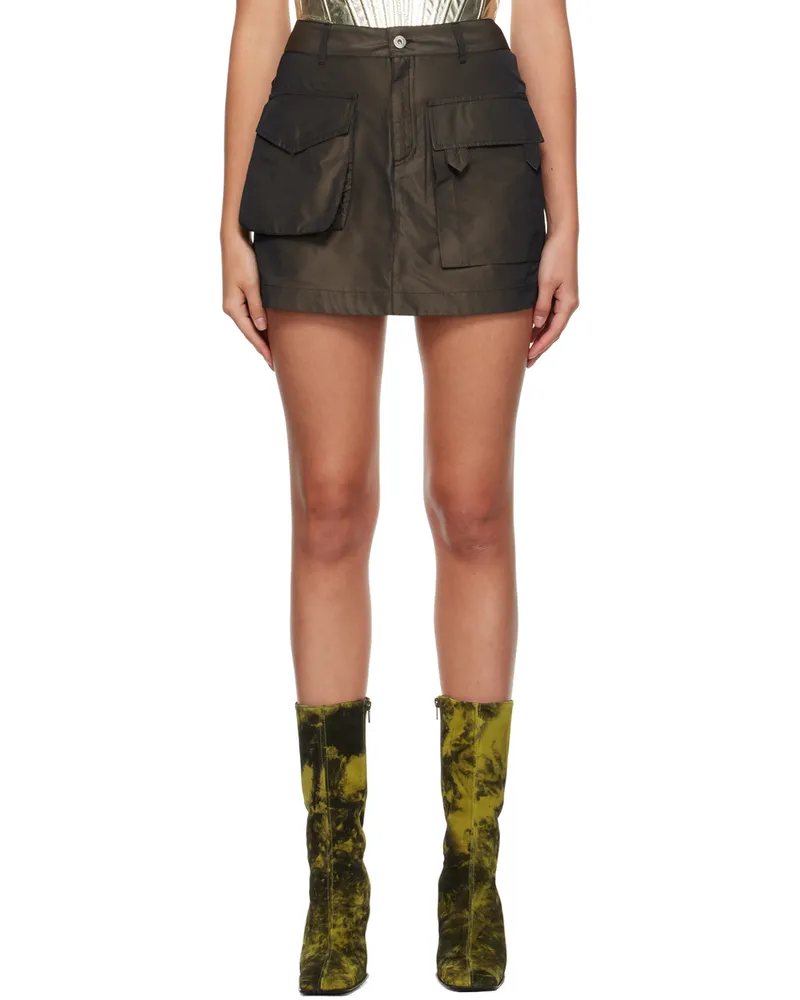 Marques ' Almeida Brown Patch Pocket Miniskirt Brown
