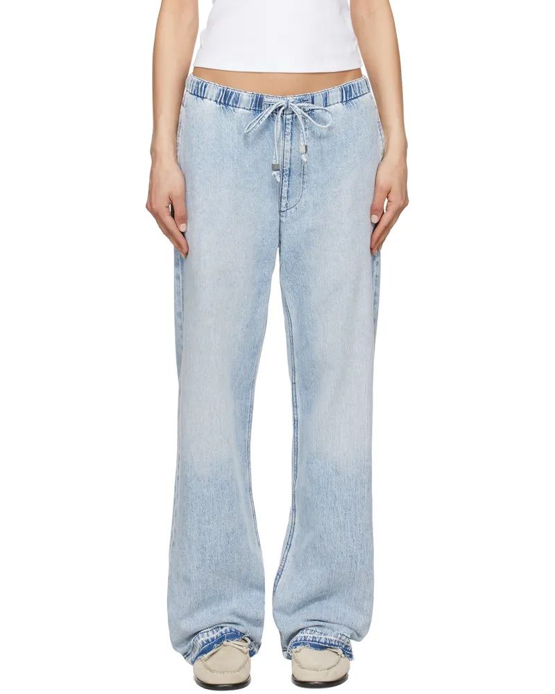 Rag & Bone Blue Ultra Featherweight Logan Wide-Leg Jeans Kierra
