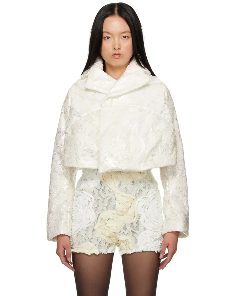 Comme des Garçons White Notched Jacket 1