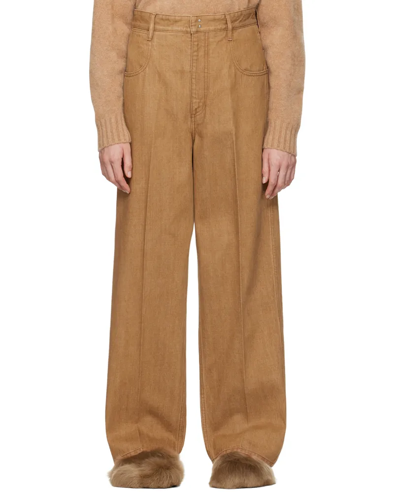 Carven Tan 5-Pocket Trousers Camel