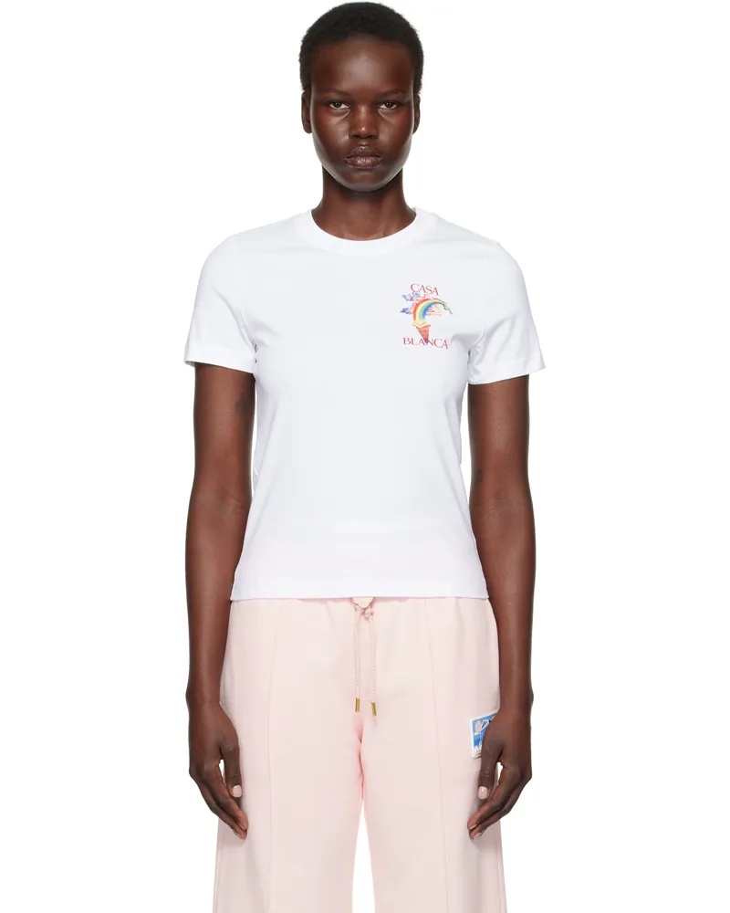 Casablanca Paris White Nature Teacher T-shirt Nature