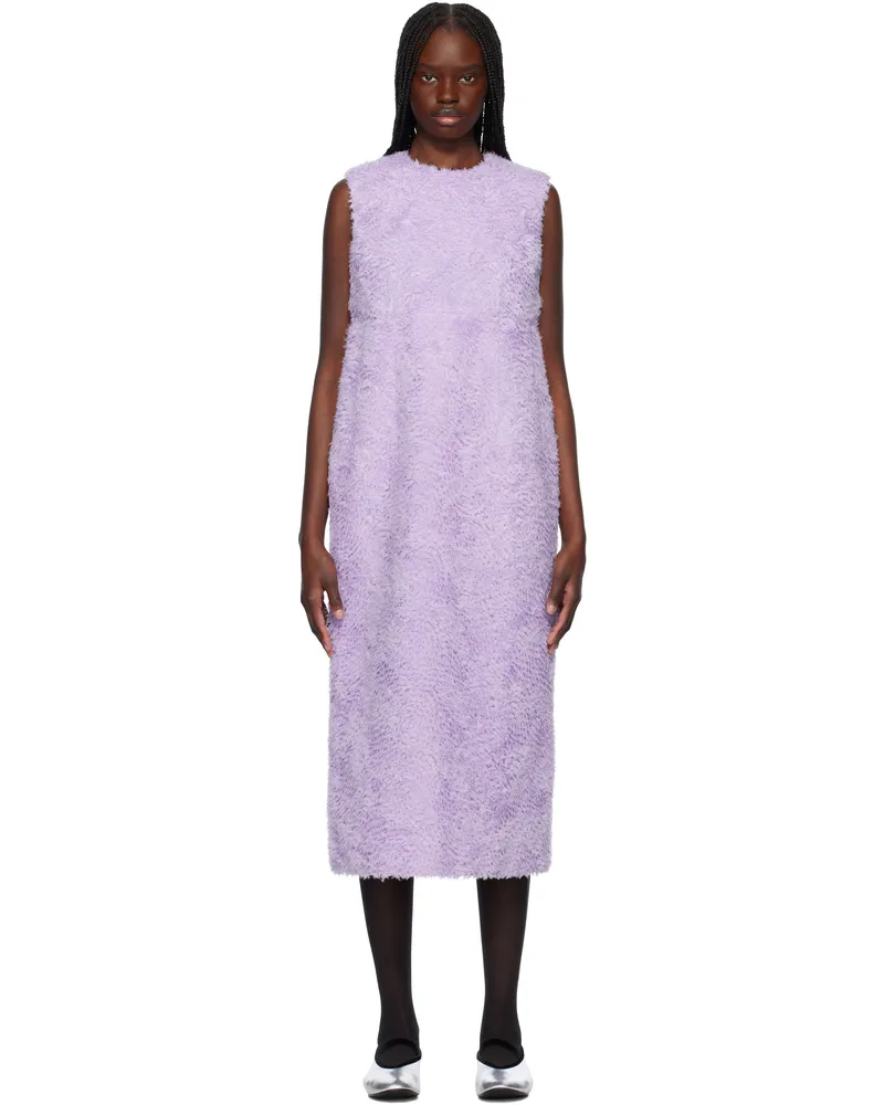 Comme des Garçons Purple Tulle Tape Embroidery Midi Dress Purple
